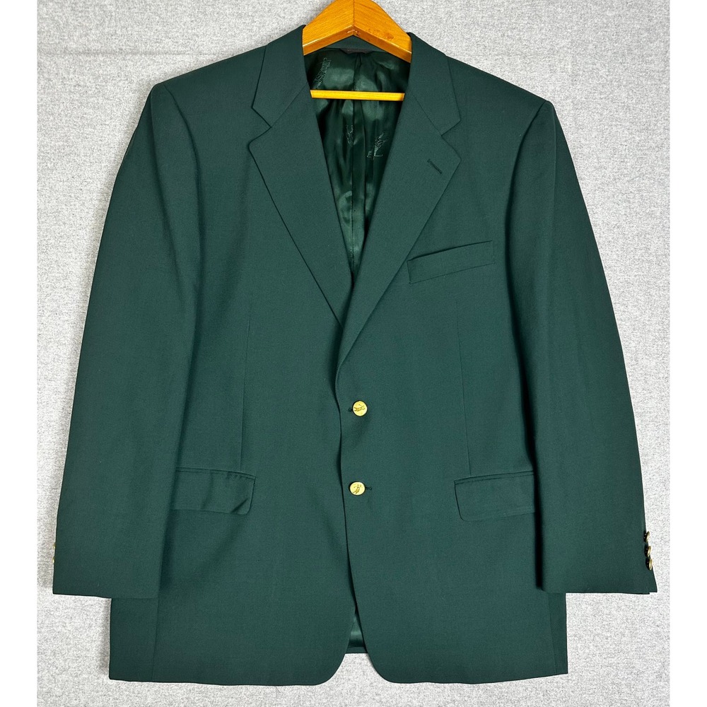 Bobby Jones Gold Button Blazer 43R Masters Green Wool Sport Coat Made in USA